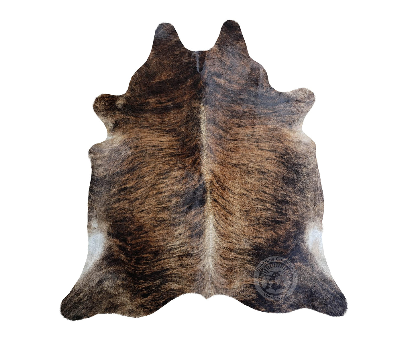 Sunshine Cowhides 100% Genuine Dark Brindle Cowhide Rug - Modern Style Animal Skin Rug & Floor Carpet for Living Room, Bedroom, Kitchen & More - Extra Large (6x7-8 Ft.)