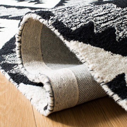SAFAVIEH Aspen Collection Accent Rug - 2'6" x 4'6", Charcoal & Black, Handmade Wool, Ideal for High Traffic Areas in Entryway, Living Room, Bedroom (APN813Z)