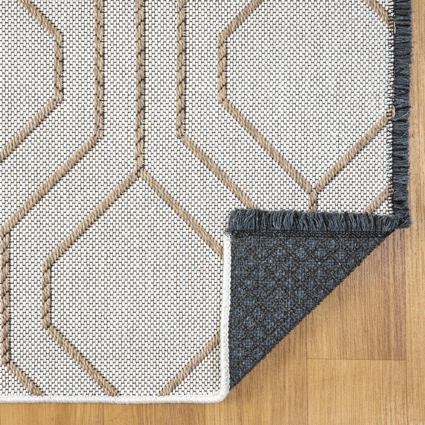 LUXE WEAVERS Moroccan Trellis White 5x7 Washable Area Rug, Anti-Slip Geometric Carpet
