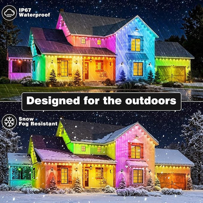 LITSOUL 300FT Permanent Outdoor Lights for House Waterproof, Smart RGB Eave LED Lighting with 16 Million Colors, IP67 Outdoor Strip Lights for Christmas Halloween Holiday Daily Decorations (300FT)