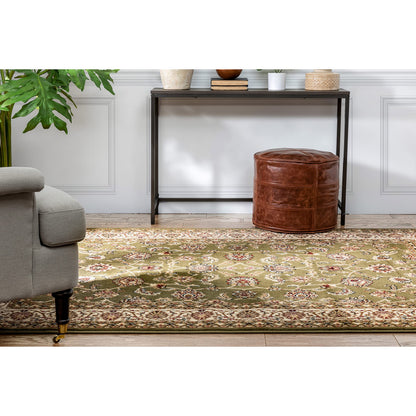 Well Woven Barclay Sarouk Green Traditional Area Rug 5'3" X 7'3"