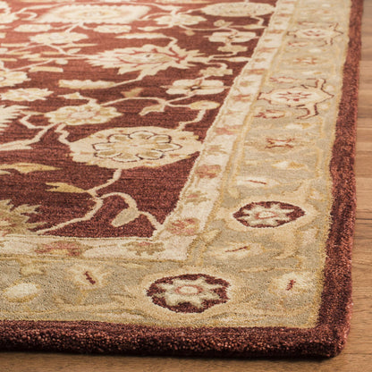 SAFAVIEH Anatolia Collection Accent Rug - 3' x 5', Red & Sage, Handmade Traditional Oriental Wool, Ideal for High Traffic Areas in Entryway, Living Room, Bedroom (AN556F)