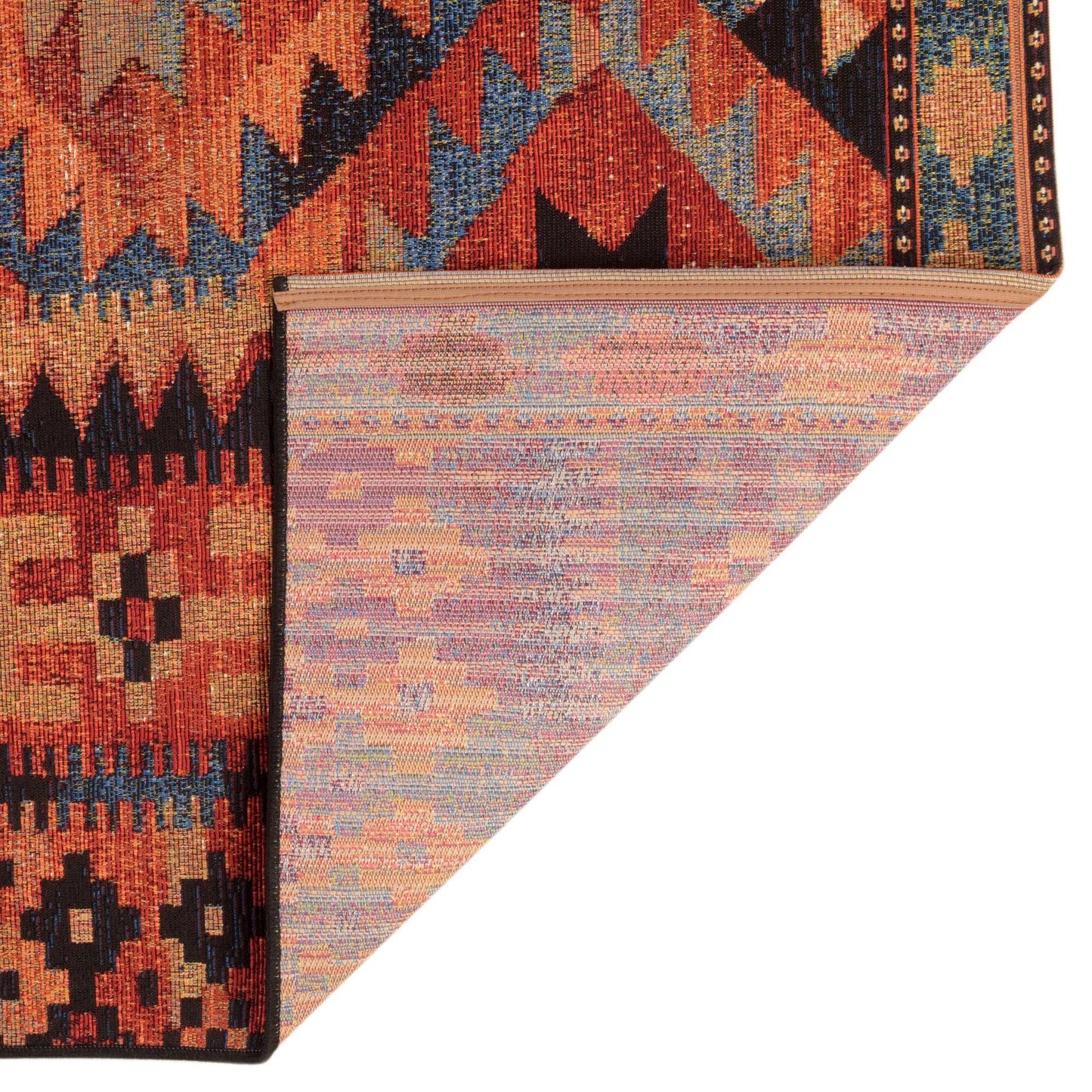 Rugs.com - Outdoor Tribal Rug – 10 Ft Runner Multi Indoor/Outdoor Rug – Washable, Stain-Resistant Runner for Patios, Decks, and Hallways