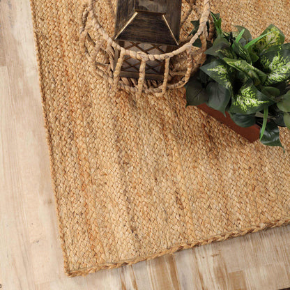 Superior Hand Woven Natural Fiber Reversible High Traffic Resistant Braided Jute Area Rug, 5' x 8'