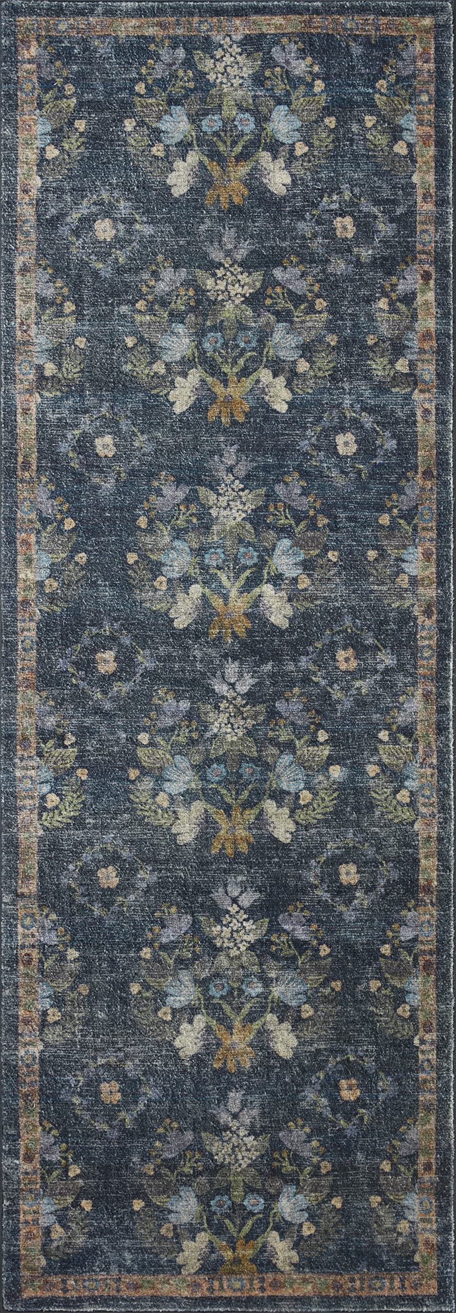 Loloi Rifle Paper Co. Courtyard Collection COU-04 Navy 5'-0" x 7'-6" Area Rug feat. CloudPile