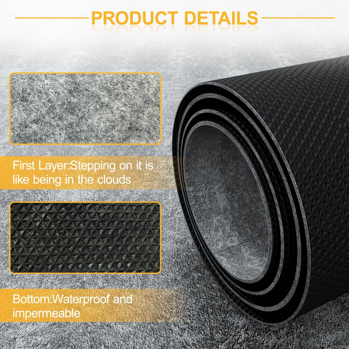 Non Slip Felt Rubber Rug Pad, Thick Felt Rug Pads for Hardwood Floors, Under Area Rugs Protective Cushion Pads for Carpet, Felt and Rubber Underpad for Home Place Surface Safe (Grey, 3' x 10')