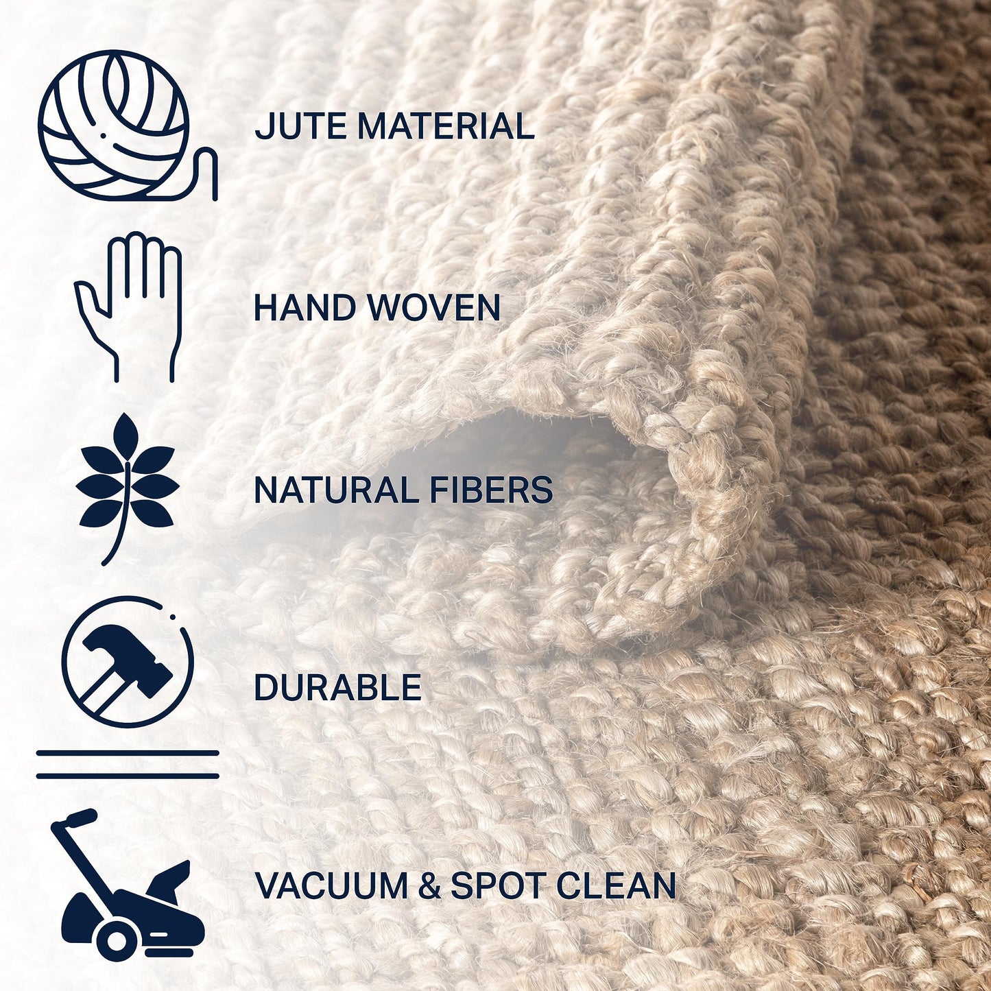 JONATHAN Y Pata Hand Woven Chunky Jute Natural 9x9 Square Indoor Area Rug, Bohemian, Rustic, Cottage, Easy-Cleaning for Living Room, Bedroom, Kitchen, Non-Shedding (NRF102A-9SQ)