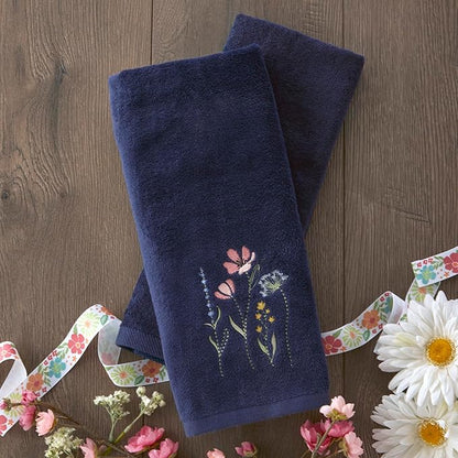 SKL Home Wildflower Field 100% Cotton Embroidered 2pc Hand Towel Set, Decorative