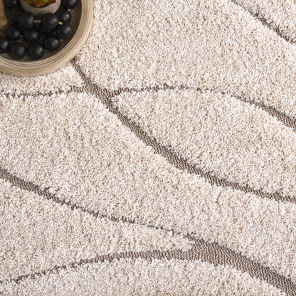 SAFAVIEH Area Rug 8x10 - Florida Shag Collection - Large - Cream & Beige, Non-Shedding & Easy Cleaning, Plush Thick Pile, Ideal for Living Room, Bedroom, Dining Space (SG471-1113)