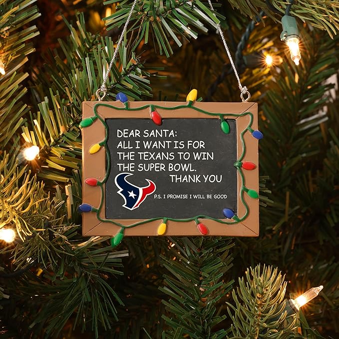 NFL Resin Holiday Christmas Chalkboard Sign Ornament