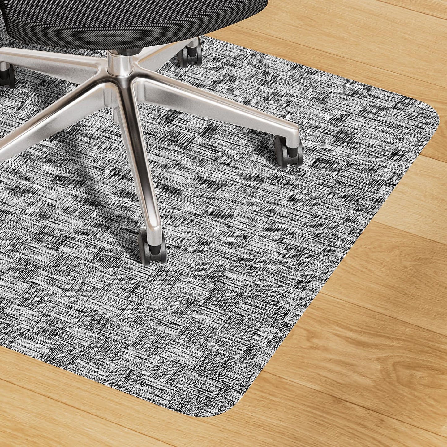 Yecaye Office Chair Mat for Hardwood Floor,30" x 48" Under Computer Desk Floor Protects for Rolling Chair,Non Slip PVC Woven Gaming Chair Mat,Not for Carpet (Lightgrey, 30" x 48")