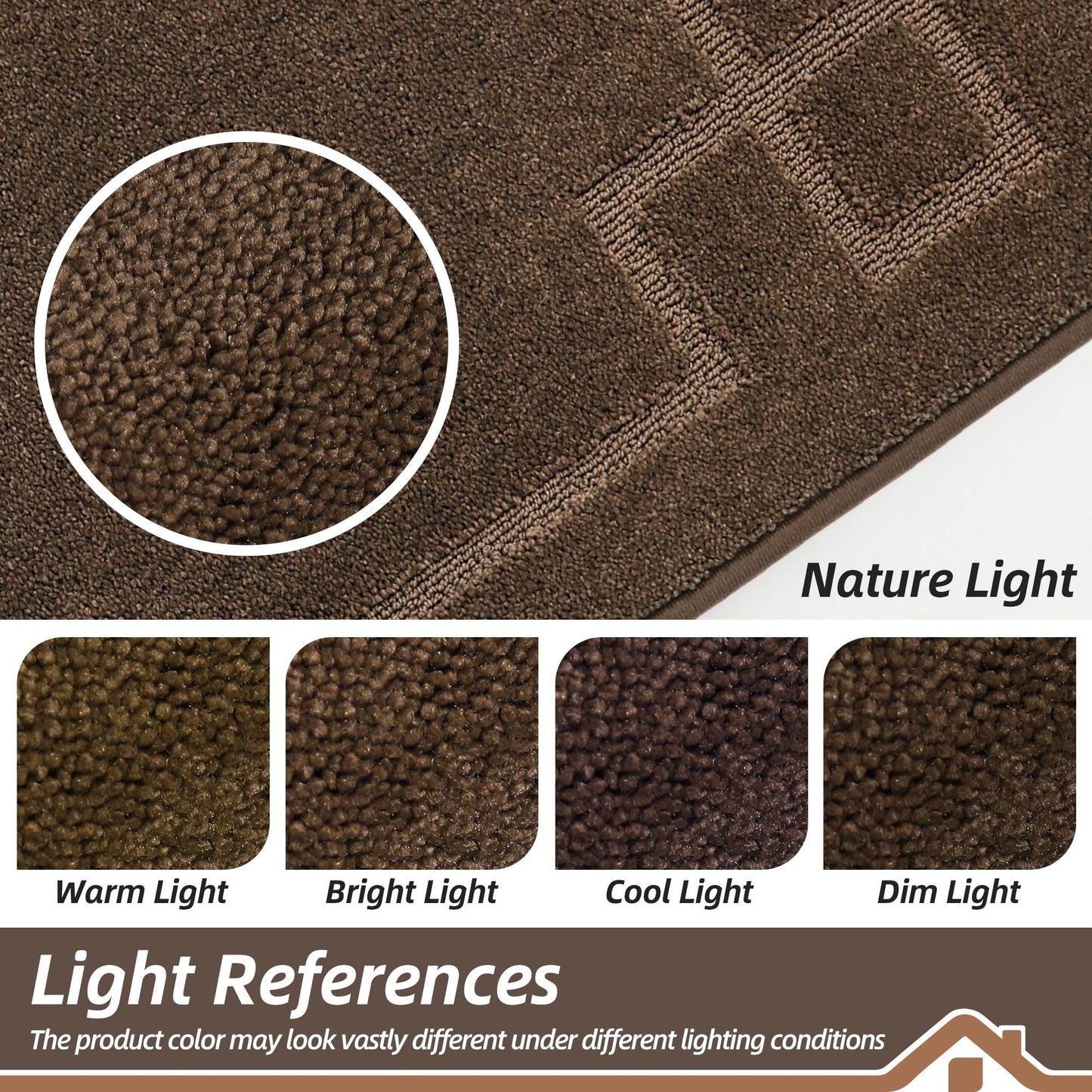 BEQHAUSE Door Mat 32" x 48", Non-Slip Door Mats Indoor Entryway Rugs Washable Low-Profile Absorbent and Dirt Trapper Floor Mats, Dog Door Mat for Front Back Door, Mud Wet Shoes & Paws, Brown
