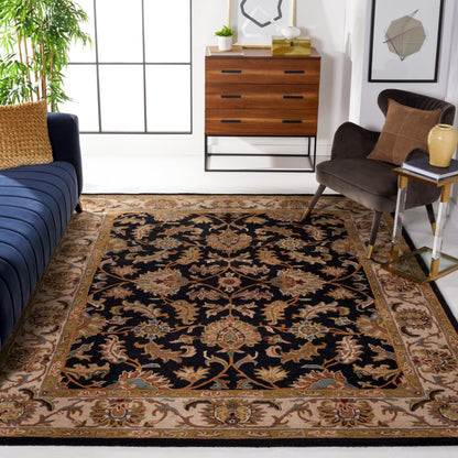 SAFAVIEH Heritage Collection Area Rug - 9'6" x 13'6", Black & Beige, Handmade Traditional Oriental Wool, Ideal for High Traffic Areas in Living Room, Bedroom (HG628B)