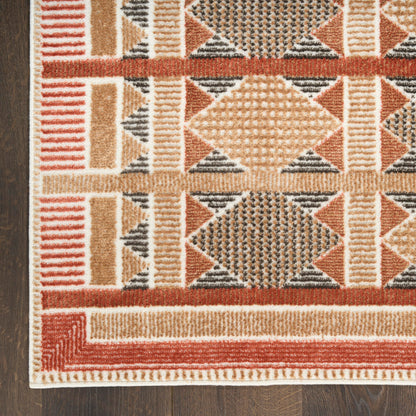Nourison Home Nordic Rust Multicolor 8' x 10' Area Rug - Easy Clean, Non Shedding, Bed Room, Living Room, Dining Room, Kitchen (8' x 10')