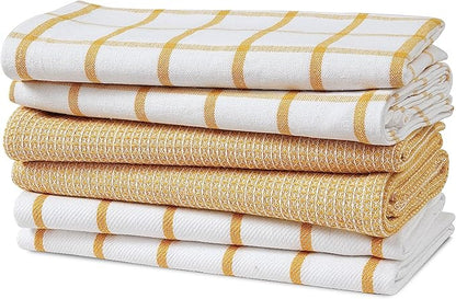 LANE LINEN Kitchen Towels Set of 6-100% Cotton, Quick-Drying 18” x 28” Dish &