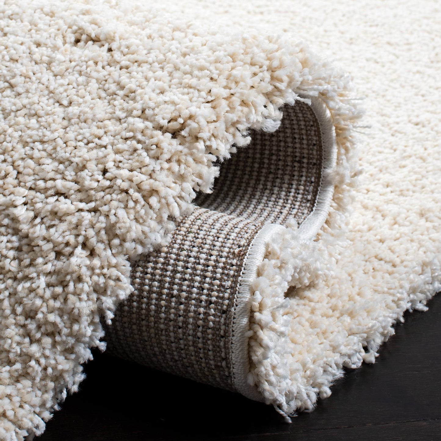 SAFAVIEH Milan Shag Collection Area Rug - 5'1" x 8', Ivory, Solid Design, Non-Shedding & Easy to Clean, Plush Thick Pile, Ideal for Living Room, Bedroom (SG180-1212)