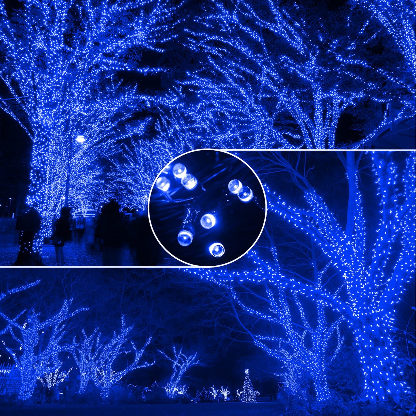 XTF2015 105ft 300 LED Christmas String Lights, End to End Plug 8 Modes Christmas Lights UL Certified Outdoor Indoor Fairy Light Christma s Tree, Patio, Garden, Party, Wedding, Holiday (Blue)