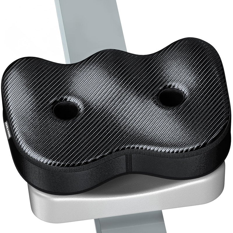 Rowing Machine Seat Cushion Compatible with Concept 2 Rower - Seat Pad for Comfort & Support - Also Fits Hydrow, Peloton & More - Rowing Accessories (Carbon Look)