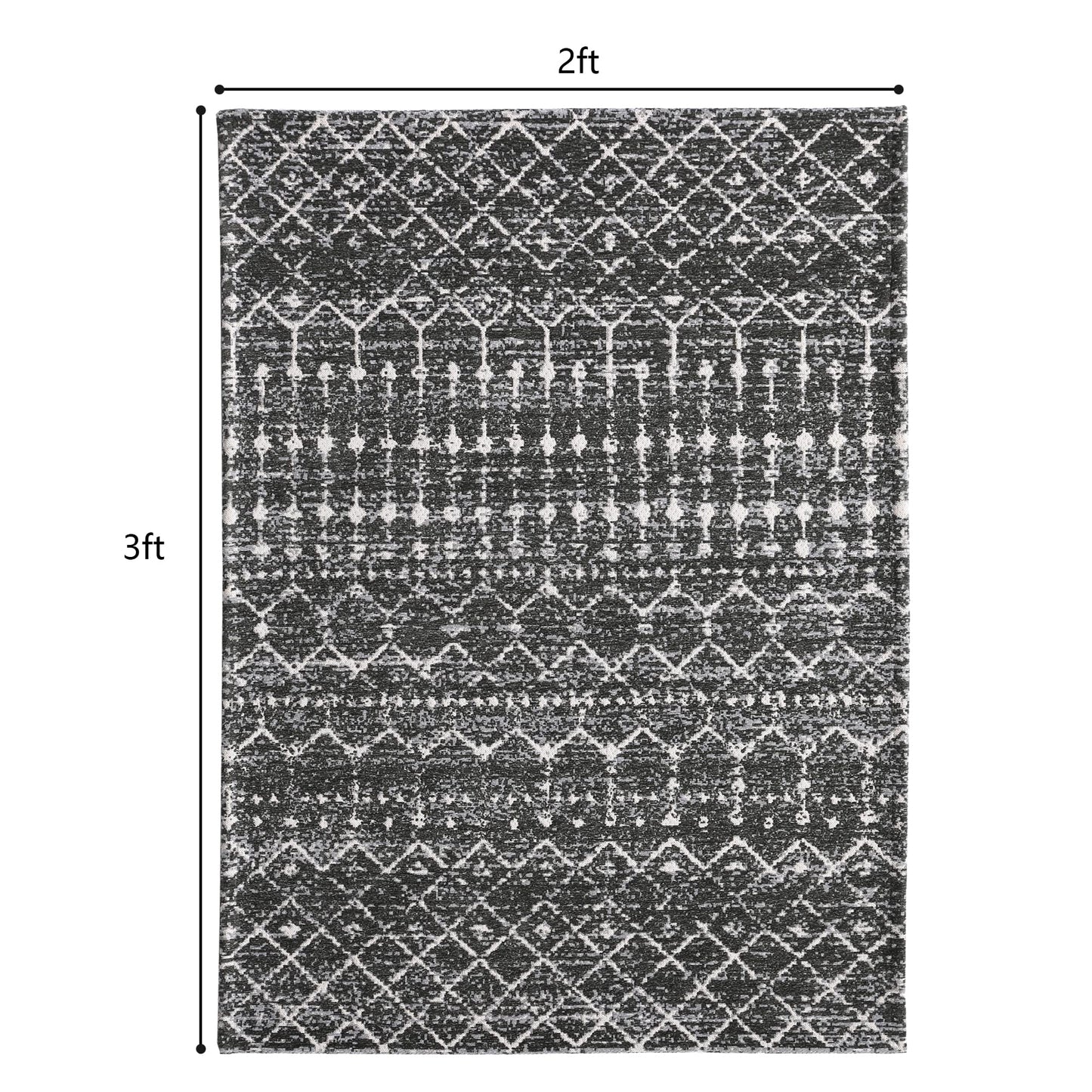 Moroccan Trellis Area Rug 2x3 Indoor Door Mat Non-Slip Washable Entry Rug, Boho Geometric Small Accent Throw Rug for Kitchen Entryway Bathroom Moroccan Tribal Stripe Floor Mats