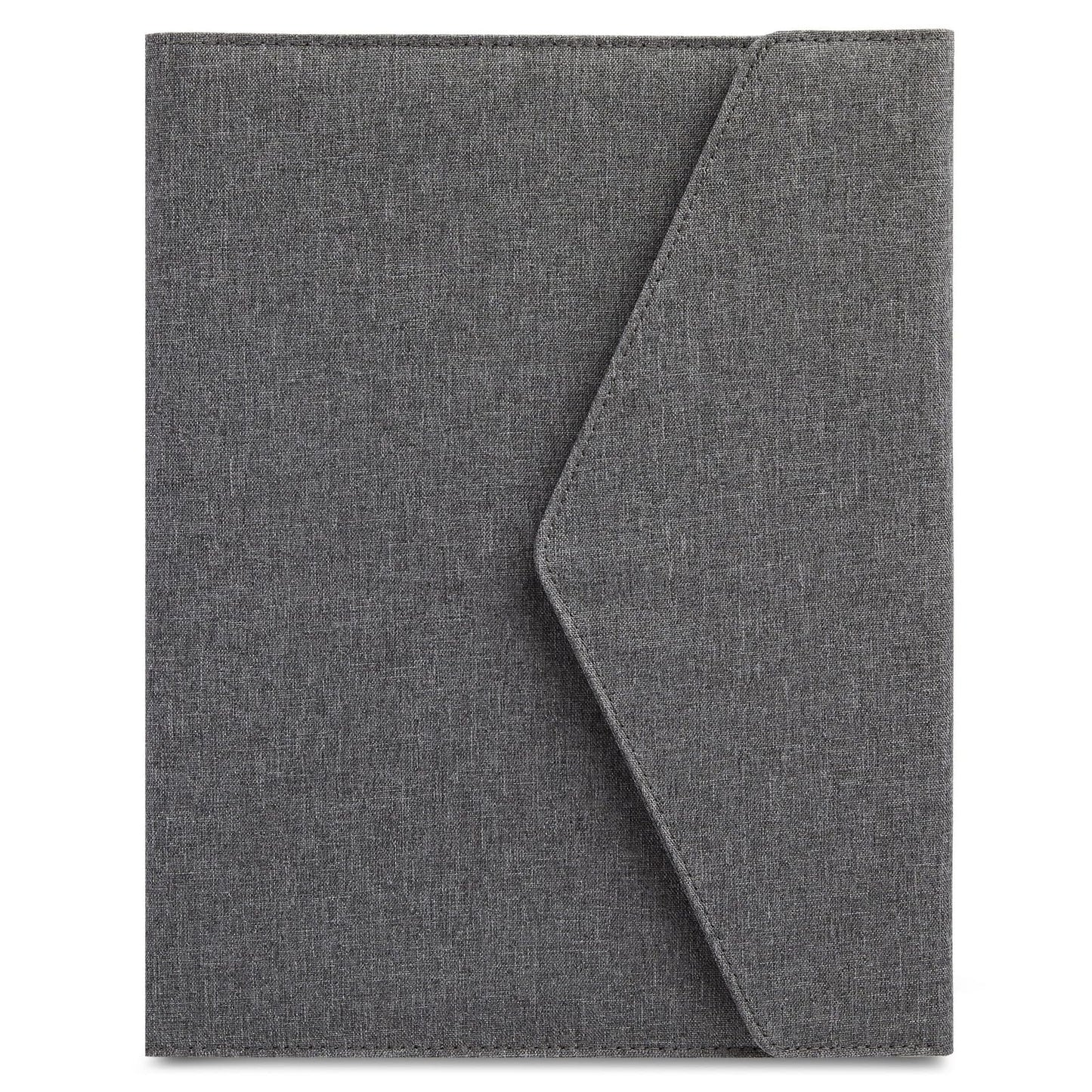 Paper Junkie Binder Organizer - 10 x 12.5 in, Gray Polyester - Resume Portfolio Folder - Zipper Binder Business Card Pockets