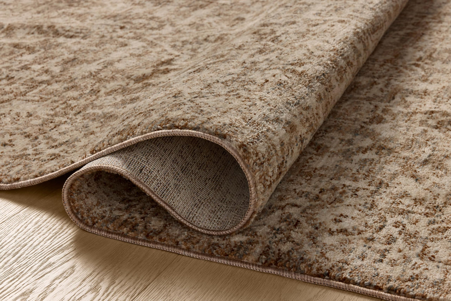 Loloi Newman Collection NEW-02 Dark Taupe/Natural 5'-3" x 7'-6" .37" Pile Height, Area Rug, Soft, Durable, Non-Shedding, Easy Clean, Rug for Living Room