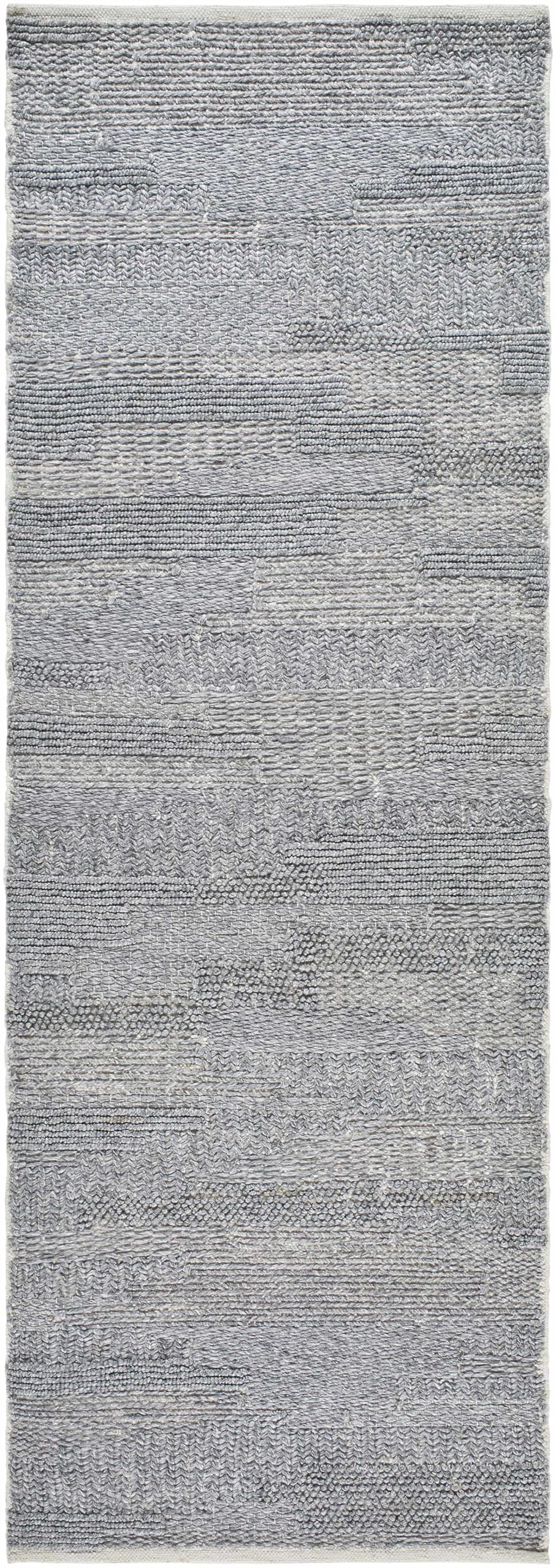 Hauteloom Chepe Recycled Material Area Rug - Abstract Striped Distressed Faded - Contemporary Modern Minimalist Transitional Scandinavian - Medium Gray, Ink, Silverton, Gray, White - 2' x 3'