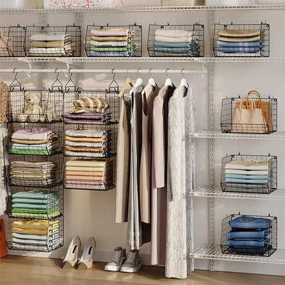 5 Tier Closet Hanging Organizer, Clothes Hanging Shelves