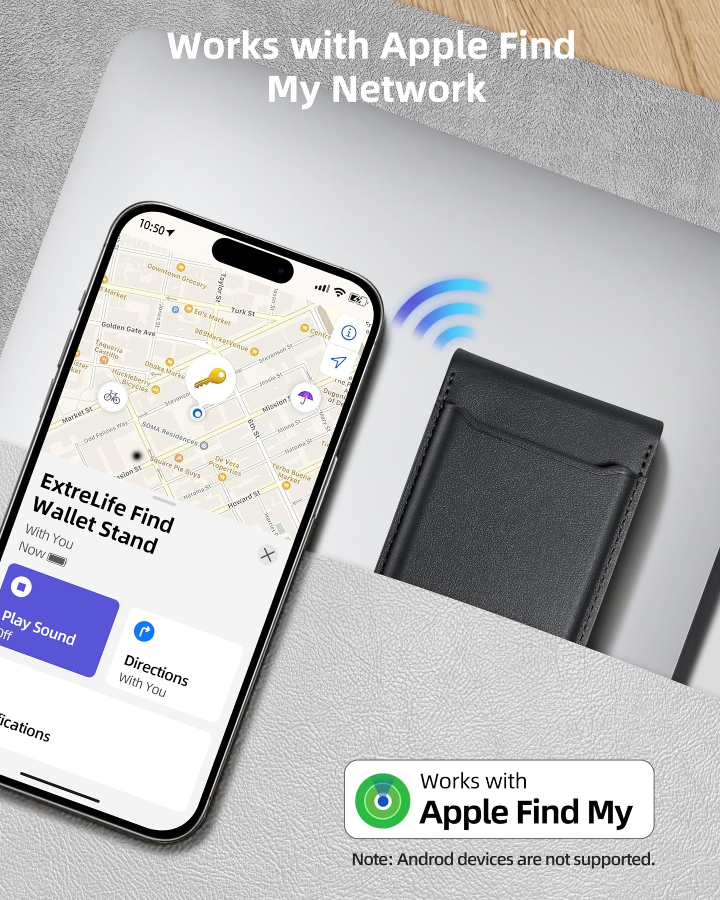 for Magsafe Wallet, Works with Apple Find My, Strongest Magnetic Wallet for iPhone 17/16/15/14/13/12 Series, for iPhone Walle t with Adjustable Stand, 6 Cards Holder, Vegan Leather, Black