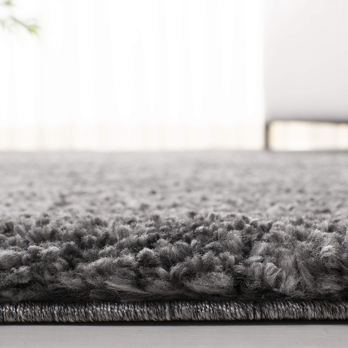 SAFAVIEH August Shag Collection Accent Rug - 3' x 5', Grey, Solid Design, Non-Shedding & Easy Care, 1.2-inch Thick Ideal for High Traffic Areas in Entryway, Living Room, Bedroom (AUG900F)