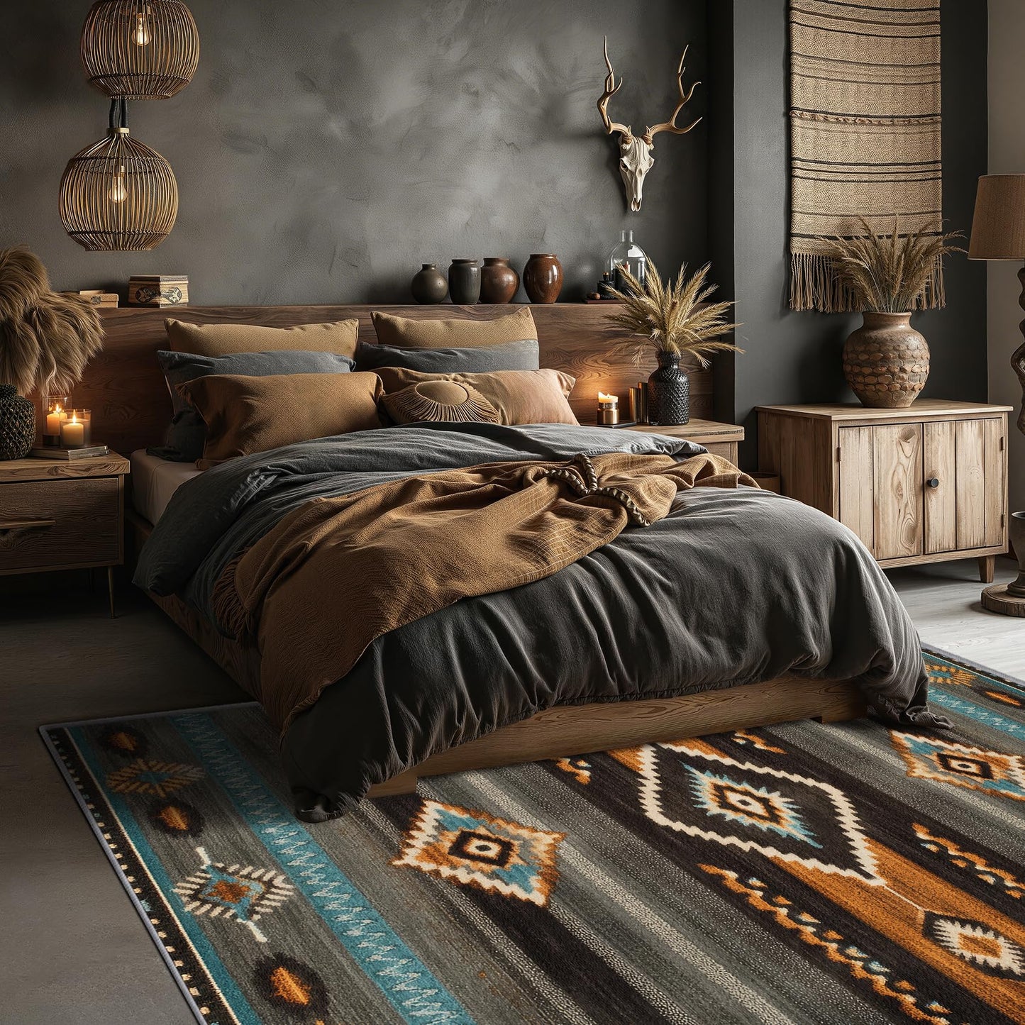 Aquailis Southwest Rugs for Living Room - 2x3 Rug, Navajo Area Rug, Aztec Tribal Washable Non Slip Soft Rugs, Indian Navajo Carpet, Native American Home Decor, Southwest Gifts for Men