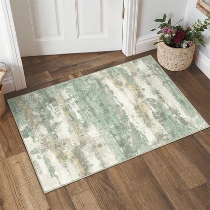 BEIMO 2x3 Rugs for Entryway Entrance Kitchen Bathroom, Machine Washable Modern Abstract Soft Area Rug Door Mat, Low Pile Indoor Floor Carpet with Non Slip Backing, Light Green