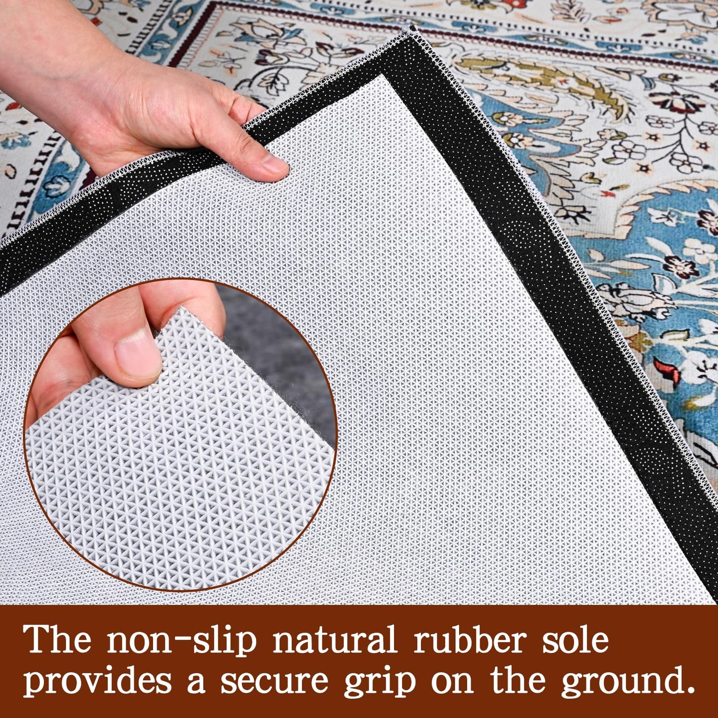 Rug Pad Waterproof Non-Slip 6x9 ft, 1/8" Thick Felt Cushion Pad for Area Rugs – Protects Hardwood, Tile & Laminate Floors – Keeps Rugs Flat & Secure