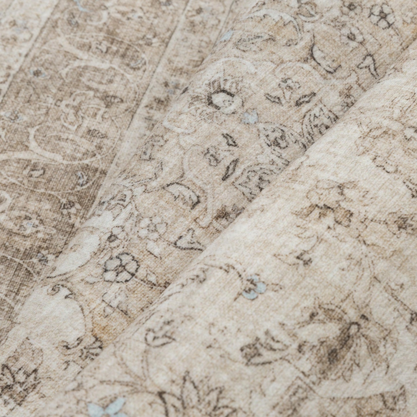 PureCozy Beige 2x6 Runner Rug Washable Hallway Vintage Carpet Low Pile Non Slip Distressed Soft Traditional Retro Oriental Long Accent Throw Rug for Kitchen Bedroom Laundry Bathroom Dining Room