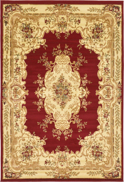 Unique Loom Versailles Collection Traditional Classic Medallion Motif Area Rug (6' 0 x 9' 0 Rectangular, Burgundy/ Ivory)
