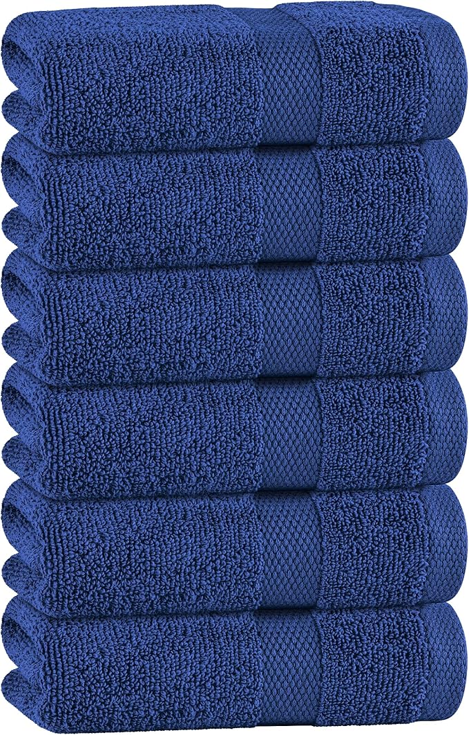 White Classic Navy Hand Towels for Bathroom Cotton Hand Towel Bulk for Gym