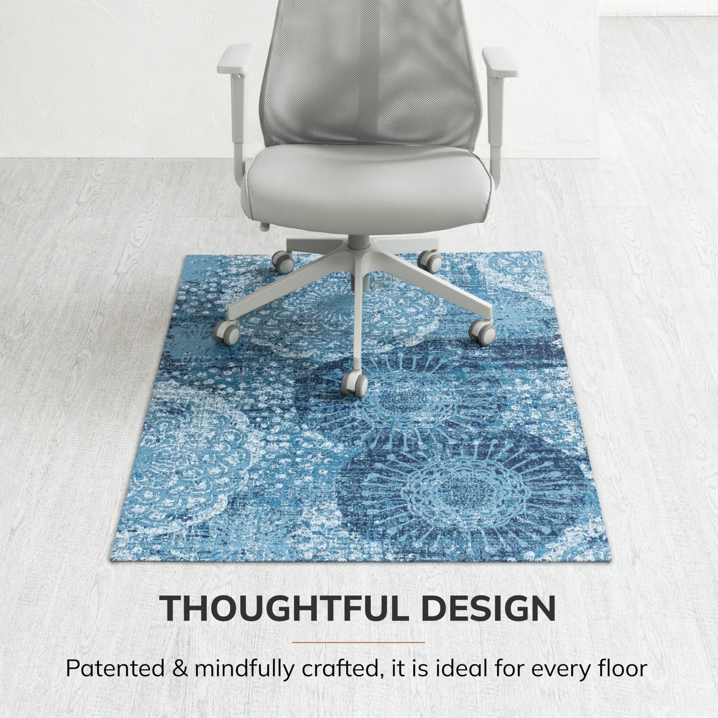 Anji Mountain Rug'd Office Chair Mat for Carpet & Hardwood Floor - Jacquard Woven, Anti-Slip Backing, Low Pile, Floor Protector Desk Chair Mat, Office Rugs for Rolling Chairs (Maldives - 36" x 48")