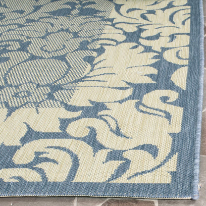 SAFAVIEH Courtyard Collection Accent Rug - 2' x 3'7", Blue & Natural, Non-Shedding & Easy Care, Indoor/Outdoor & Washable-Ideal for Patio, Backyard, Mudroom (CY2727-3103)