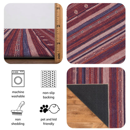 Keen Home Design 3x5 Rug - Machine Washable Entry Rug with Non-Slip Backing, Ideal for Enteryway, Kitchen, Bathroom, Laundry Room - Vintage, Easy Clean, Durable, Low Pile Rug - (3' x 5')
