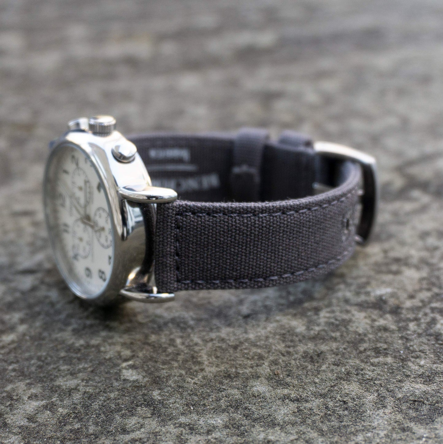 Benchmark Canvas Watch Band - Quick Release Cotton Fabric Watch Straps for Men & Women (22mm, Grey)