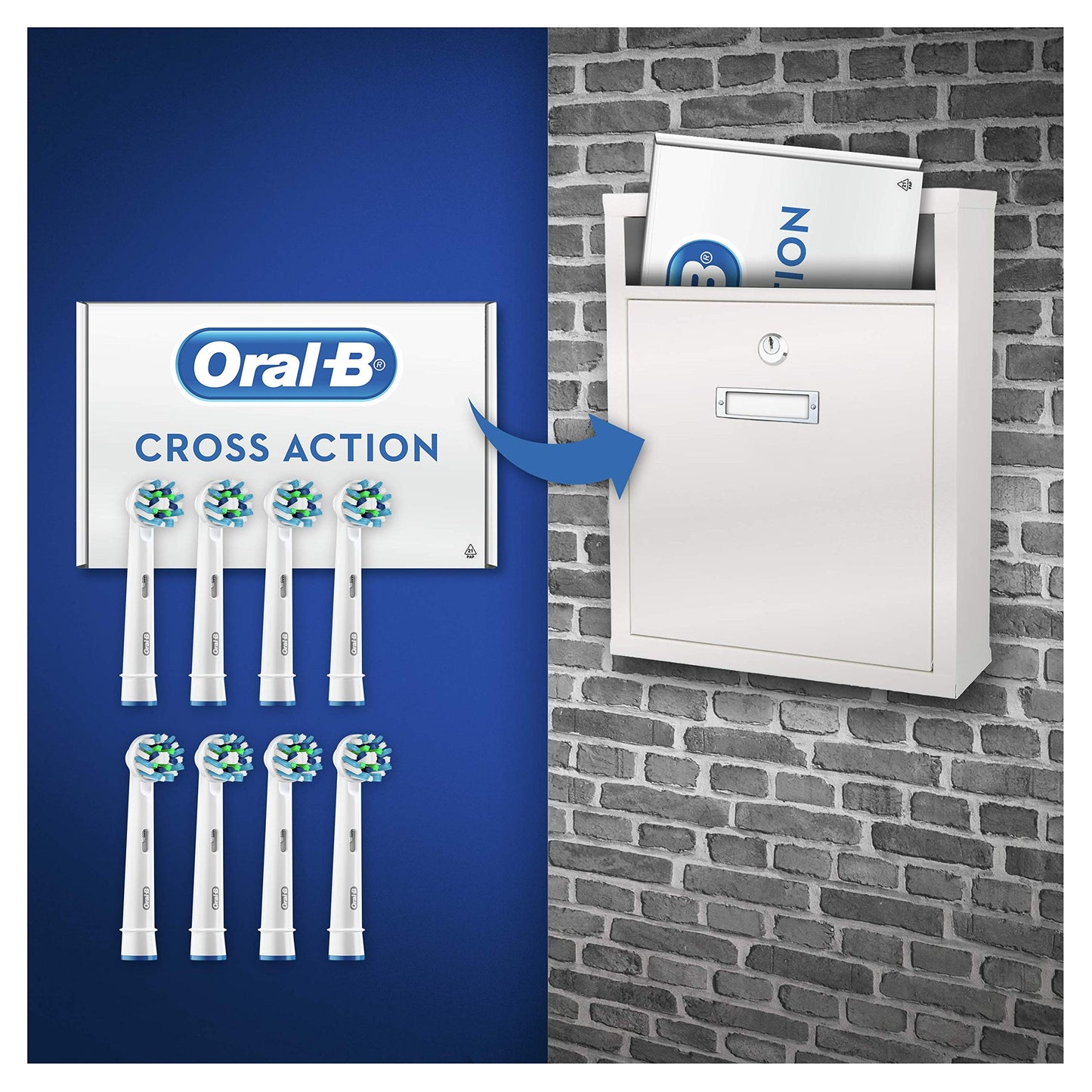 Oral B Cross Action Electric Toothbrush Replacement Brush Heads Refill, 4Count