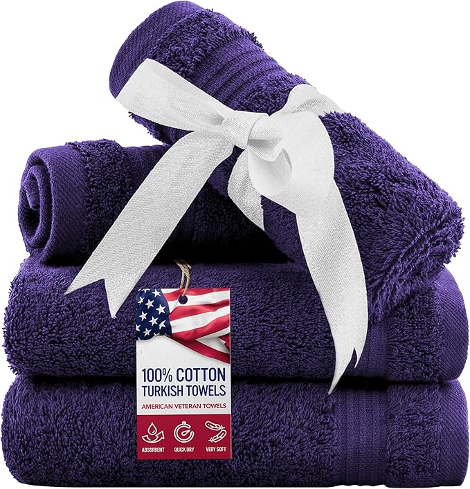 American Veteran Towel, 100% Cotton Turkish Washcloths