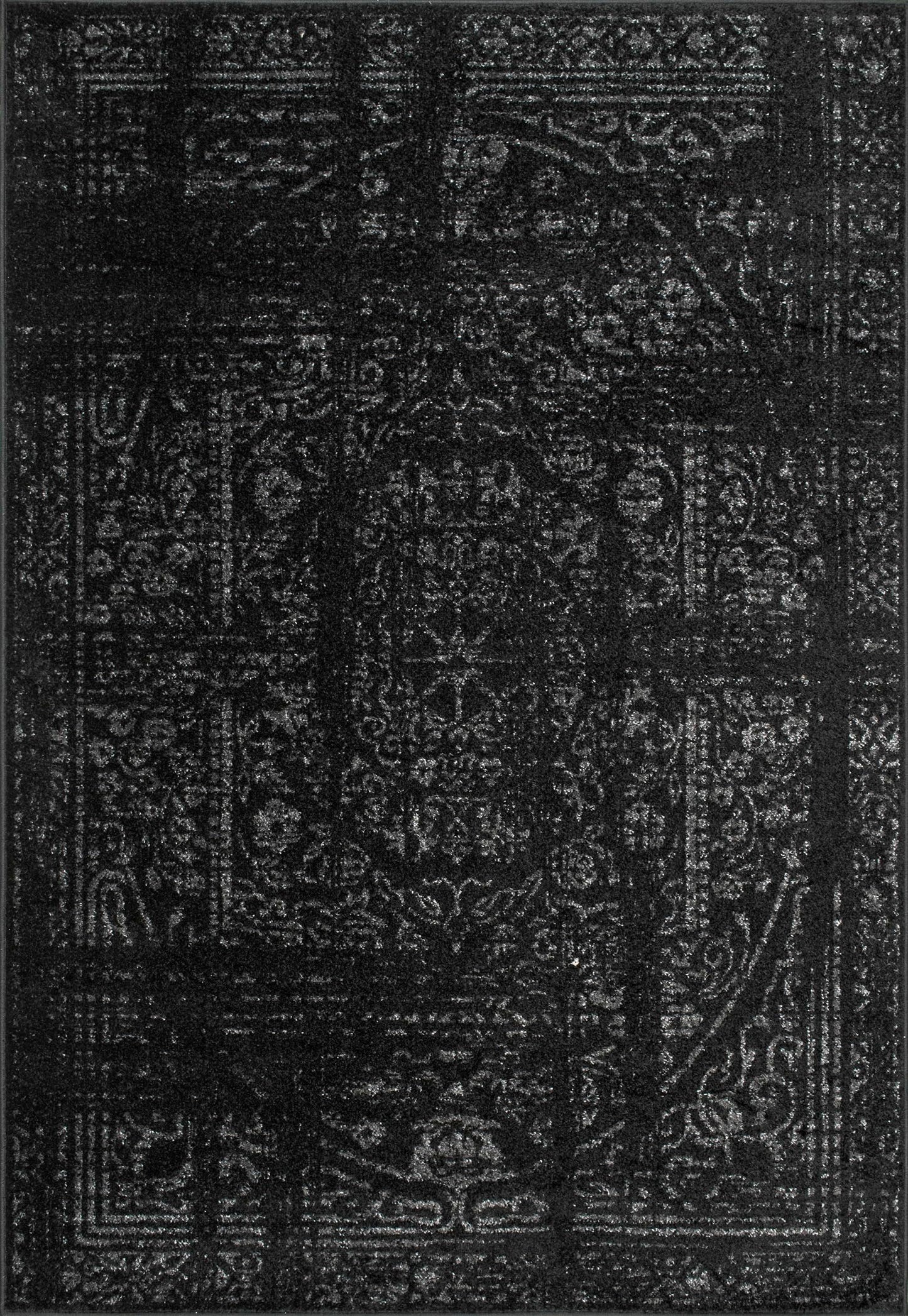 nuLOOM Arlena Vintage Traditional Area Rug - 4x6 Area Rug Modern/Contemporary Black/Grey Rugs for Living Room Bedroom Dining Room Kitchen