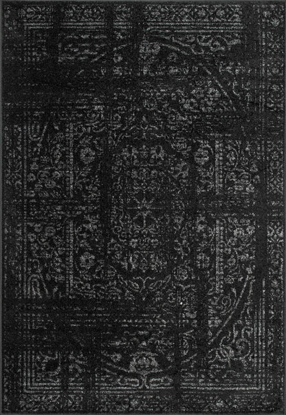 nuLOOM Arlena Vintage Traditional Area Rug - 4x6 Area Rug Modern/Contemporary Black/Grey Rugs for Living Room Bedroom Dining Room Kitchen