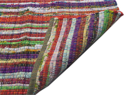 Chardin home - Eco Friendly 100% Recycled Cotton Colorful Chindi Area Rug – 8’x10’, Multi.