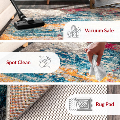 Nuloom Monet Multicolor/Ivory, 6' x 9', Modern Abstract, Soft and Cozy, High Traffic, Stain Resistant, Easy Clean, Durable Area Rug for Bedroom, Living Room, Dining Space, Den, Foyer, Entryway