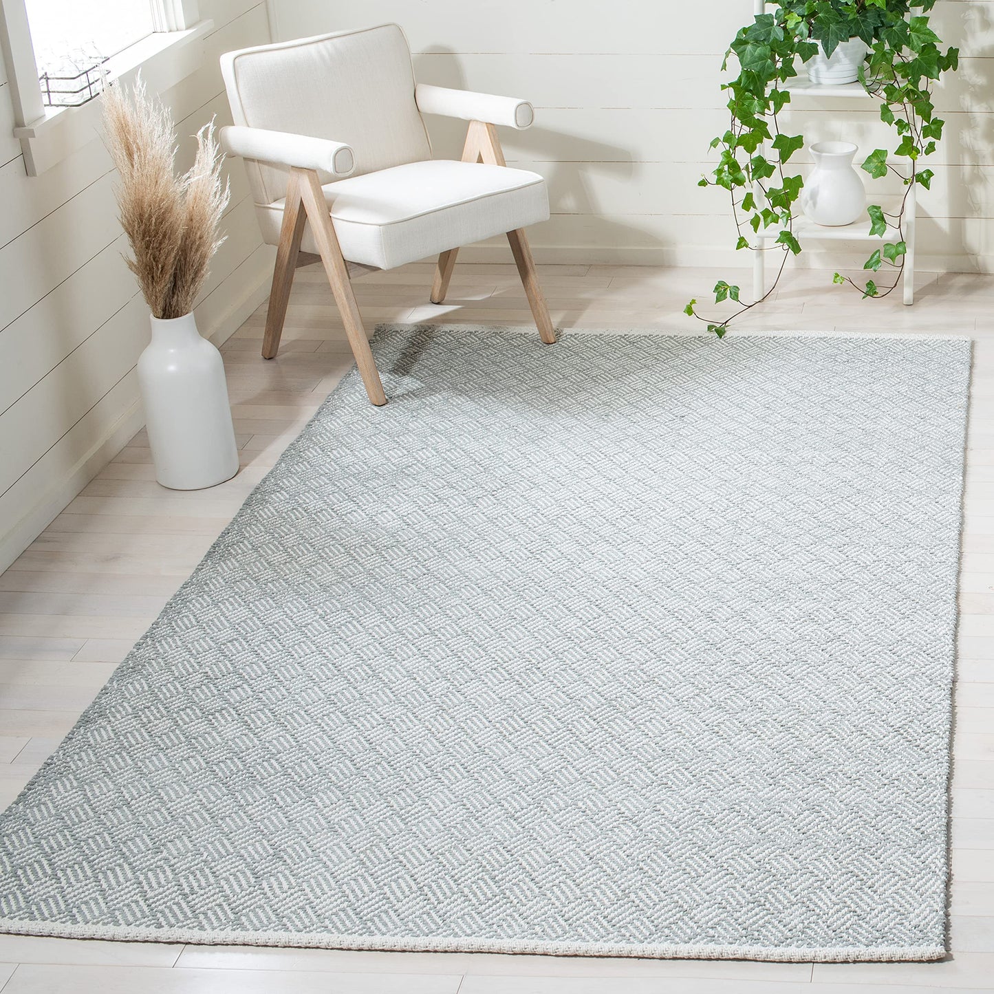 SAFAVIEH Boston Collection 5' x 8' Grey BOS680E Handmade Flatweave Cotton Area Rug