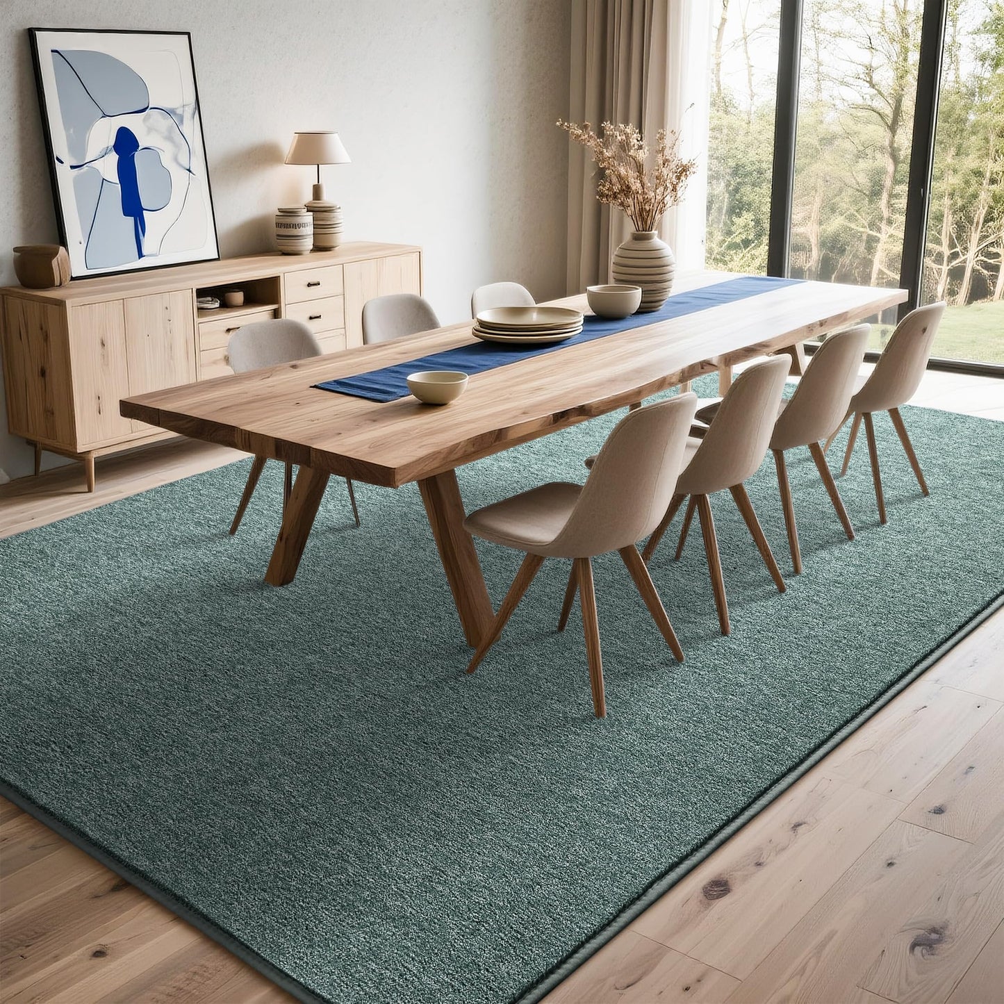 Tepook Soft Rugs for Living Room Bedroom, 4x6 Grey Green Modern Washable Non-Slip Area Rug, Indoor Memory Foam Carpets for Boys Girls Room Home Decor