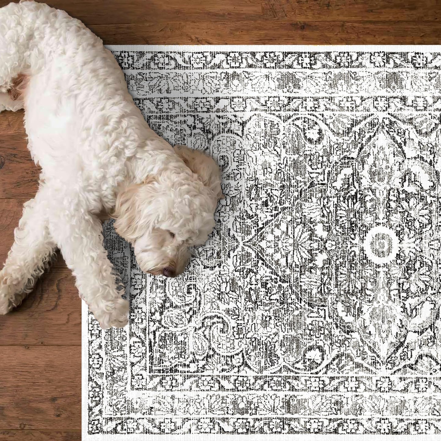 2x6 Hallway Runner Rug Washable : Vintage Soft Kitchen Laundry Runner Non Slip,Farmhouse Entryway Bathroom Distressed Floor Mat,Stain Resistant Bedroom Living Room Beside Carpet