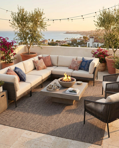 Rugs.com - Outdoor Solid Rug – 10' x 14' 1 Light Brown Indoor/Outdoor Rug – Durable for Patios, Decks, and Porches