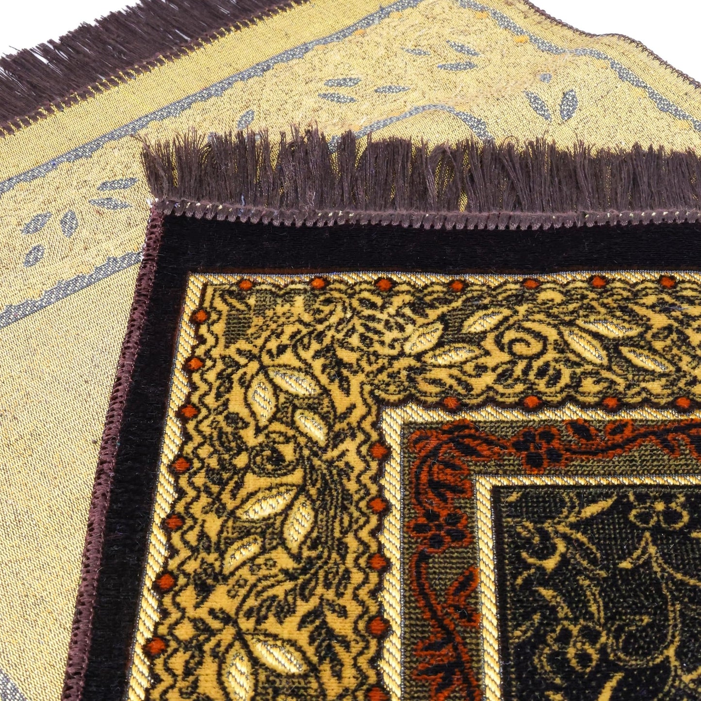 FIRASET Muslim Prayer Rug, Soft Plush Thin Islamic Prayer Mat, Janamaz, Sajada, Praying Carpet, Islamic Gift, Foldable Portable Turkish Prayer Mat for Men&Women, Lightweight Travel Prayer Rug, 26"x43"